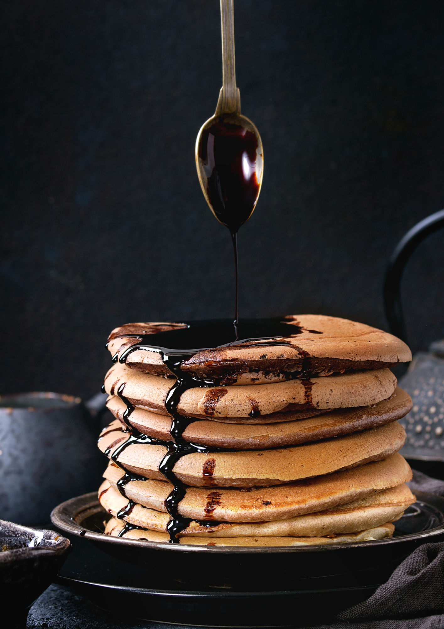 Vanilla pancakes with MulZi-collagen and chocolate topping