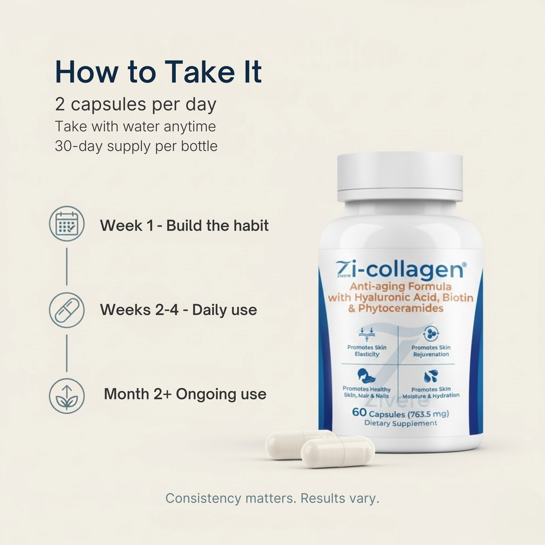 Complete beauty blend ingredient list for Zi-Collagen (Type I collagen + HA + biotin)
