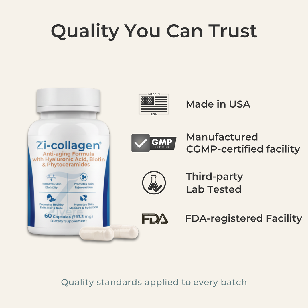 Zi-Collagen made in the USA in a GMP-certified facility with quality ingredients